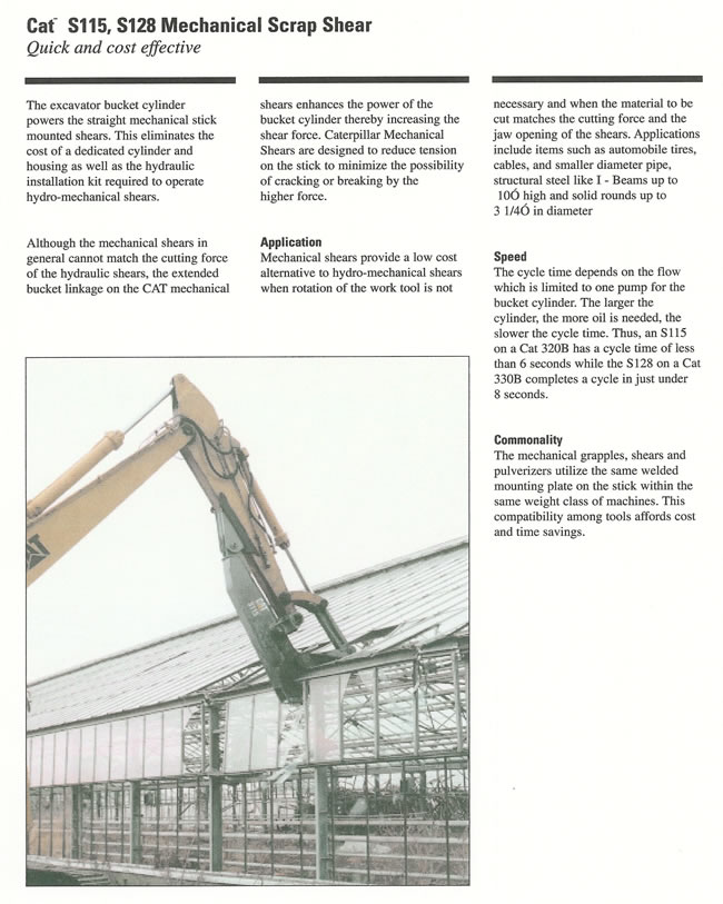 Cat S115, S128 Shear Specs